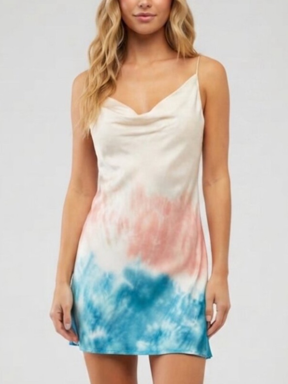 Rays For Days Women's Late Sunsets Elle Cowl Neck Mini Dress XS 8824
